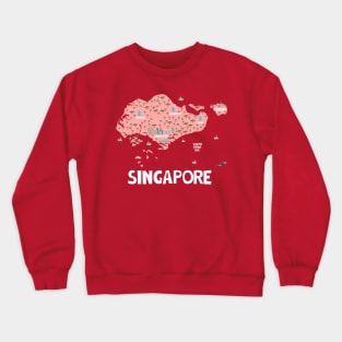 Singapore Illustrated Map Crewneck Sweatshirt